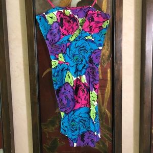 Betsey Johnson bright floral cocktail dress